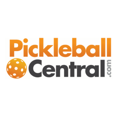 Pickleball Central logo with an orange and gray design