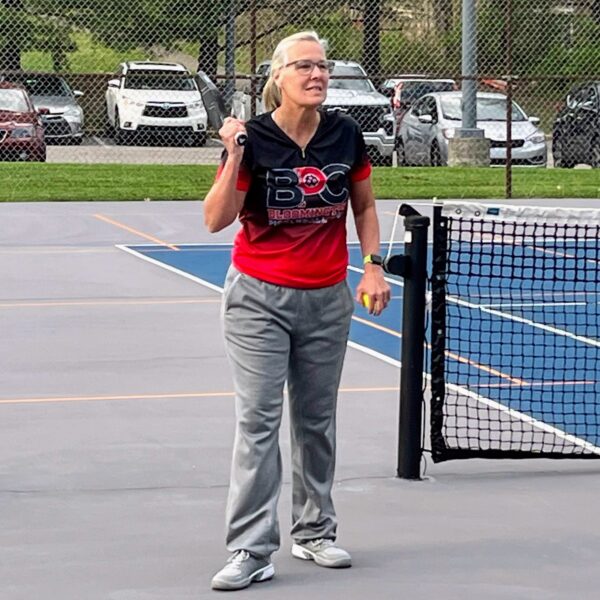 Bloomington Pickleball Club Red/Black Fade Short Sleeve Female Cut Shirt